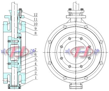電動法蘭蝶閥 (結(jié)構(gòu)圖)