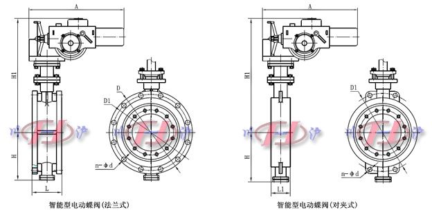 電動三偏心蝶閥外形尺寸