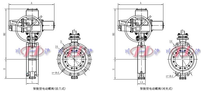 智能型電動(dòng)蝶閥外形尺寸