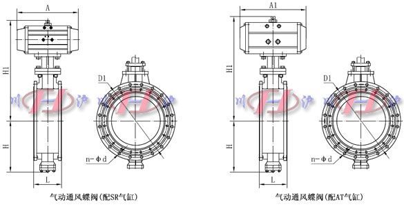 氣動通風(fēng)蝶閥外形尺寸